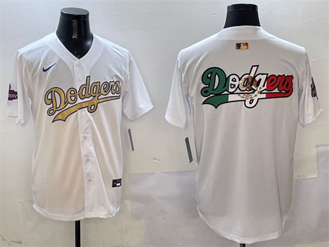 Men's Los Angeles Dodgers Team Big Logo White 2025 Gold Collection Limited Stitched Baseball Jersey 001 Men's Los Angeles Dodgers Team Big Logo White 2025 Gold Collection Limited Stitched Baseball Jersey 001
